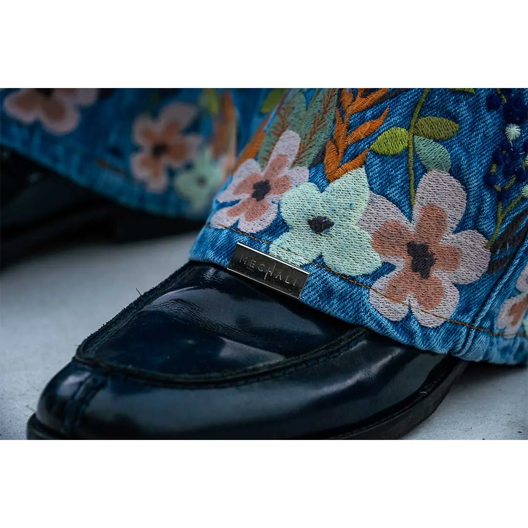 5TH YEAR EXCLUSIVE RELAXED FIT FLORAL EMBROIDERED DENIM