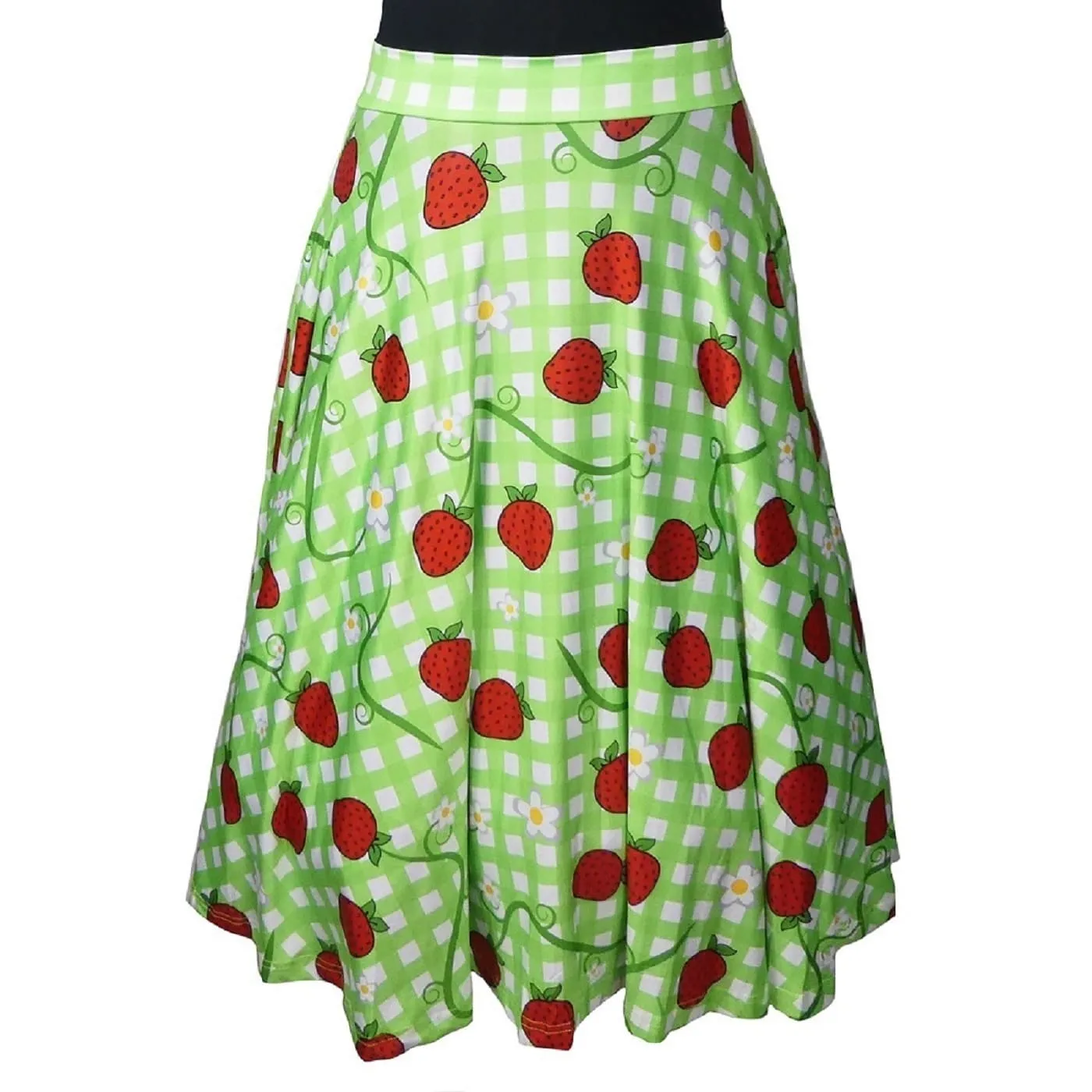 Berry Picnic Swishy Skirt With Pockets