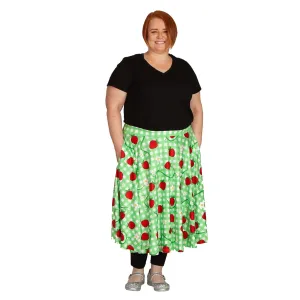 Berry Picnic Swishy Skirt With Pockets