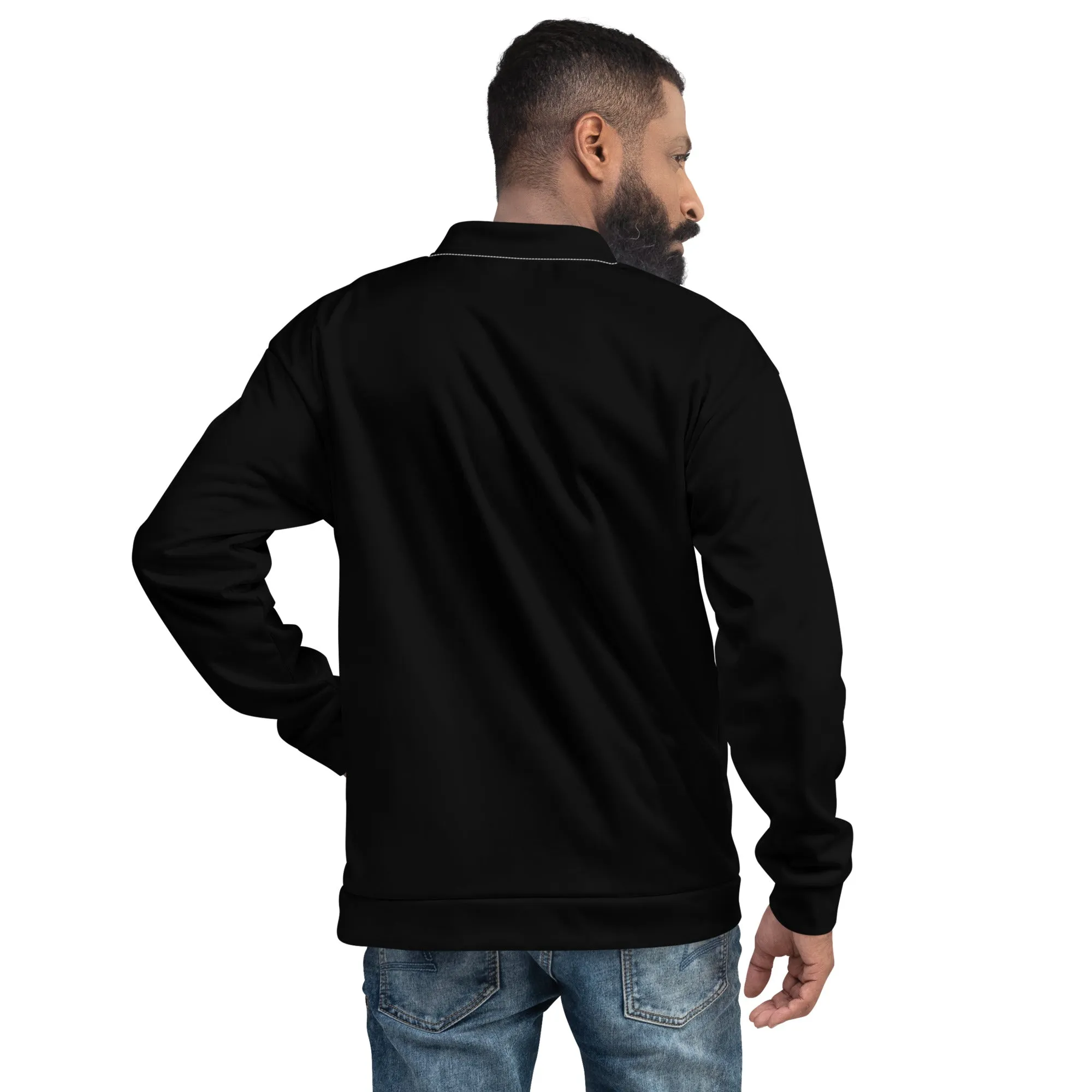 Black Bomber Jacket (Glamourange Bomber Jackets Outfit With Design Colour)