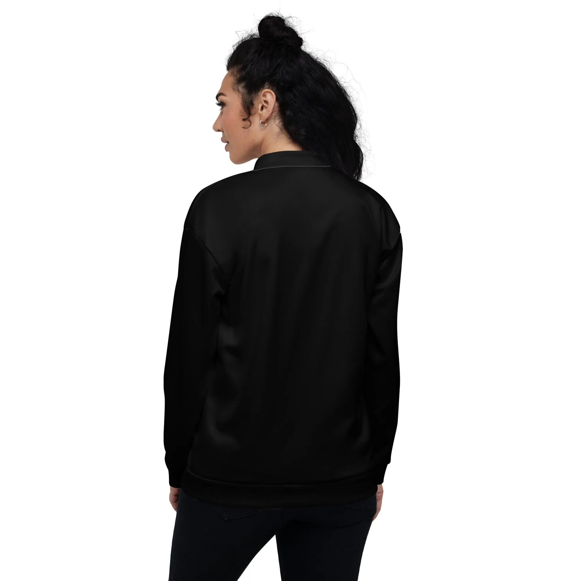 Black Bomber Jacket (Glamourange Bomber Jackets Outfit With Design Colour)