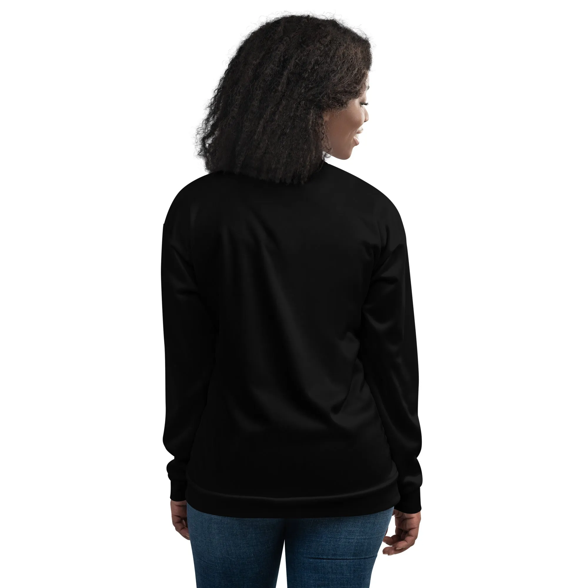 Black Bomber Jacket (Glamourange Bomber Jackets Outfit With Design Colour)