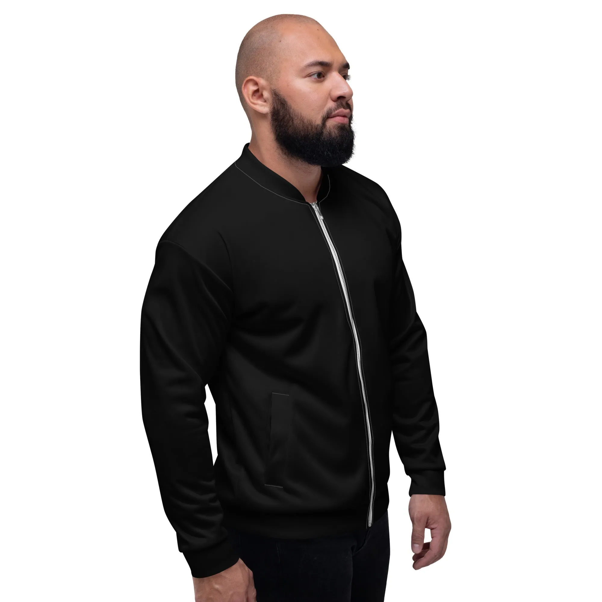 Black Bomber Jacket (Glamourange Bomber Jackets Outfit With Design Colour)