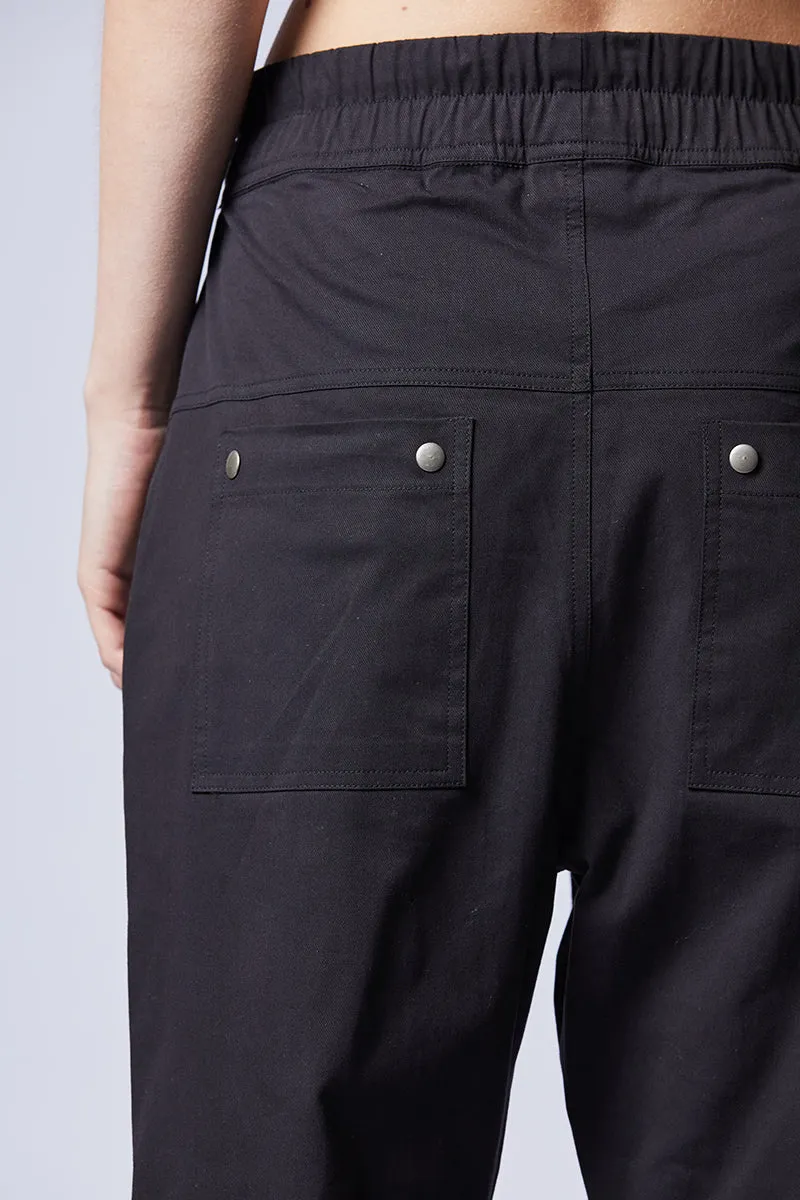 BLACK RELAXED FIT CROPPED PANTS