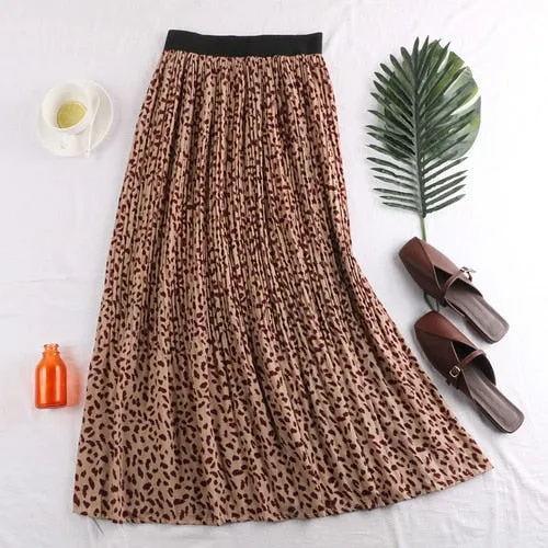 Bohemian Geometric Pleated Skirts