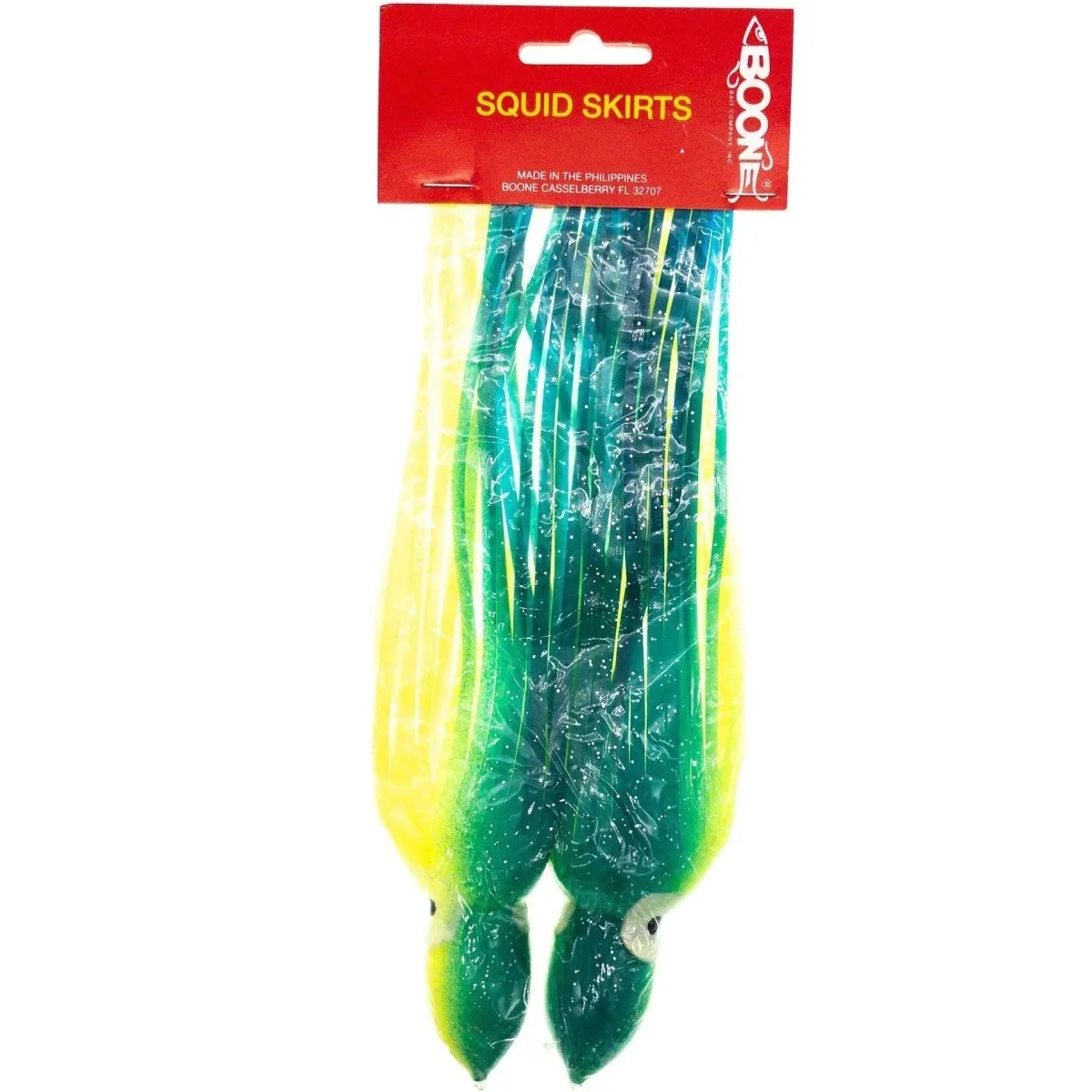 Boone Big Game Octopus Squid Trolling Skirts w Hand Painted Glow Eyes QTY 2