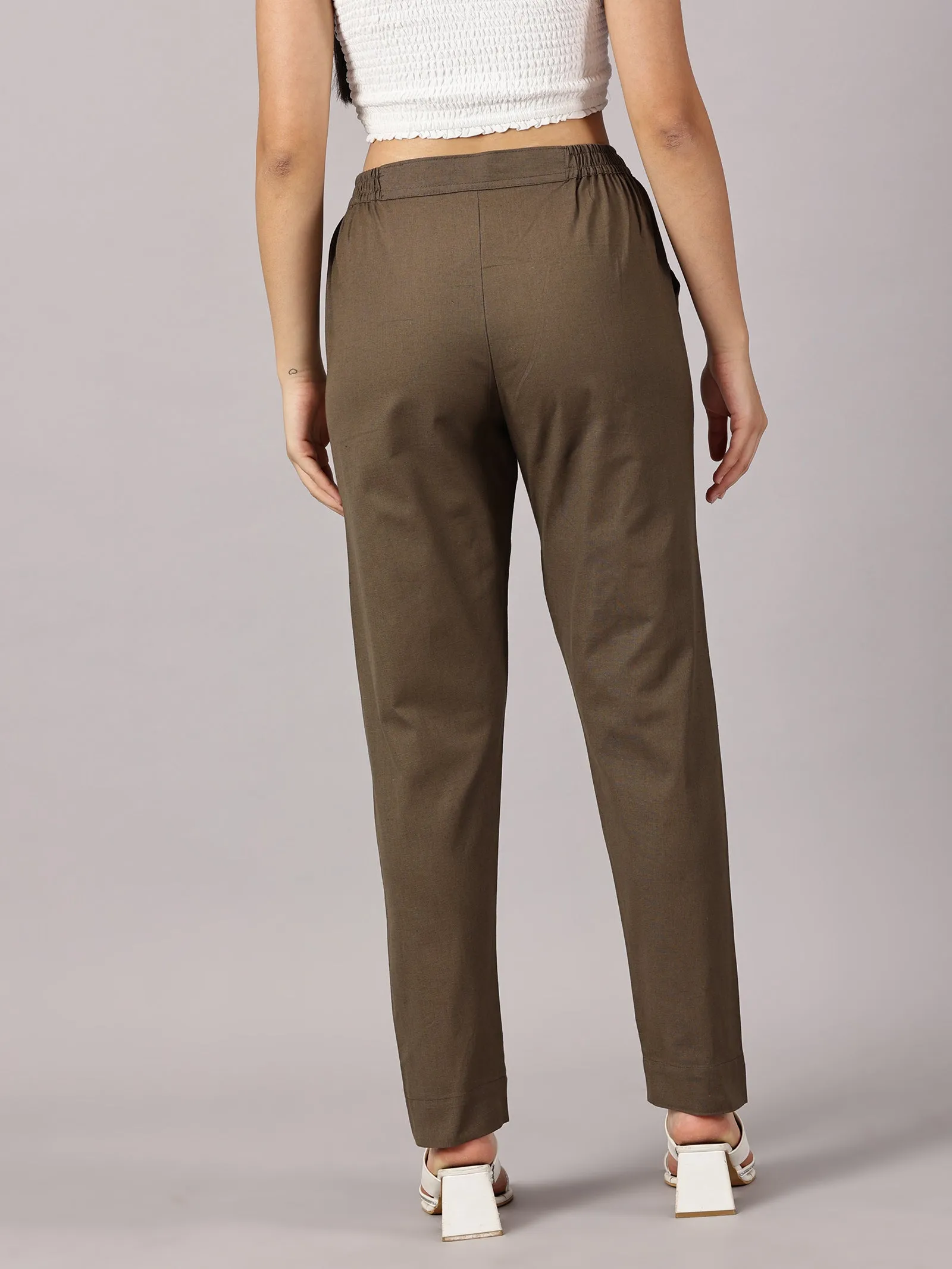 Brown Comfy Cotton Pants