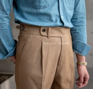Brown Italian Elegant Gurkha Trousers by Italian Vega®