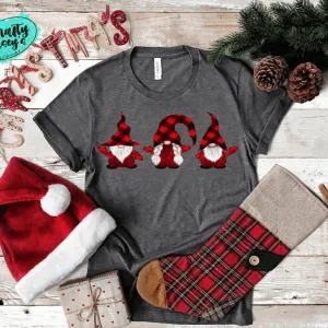 Buffalo Plaid Christmas Gnome T-shirt