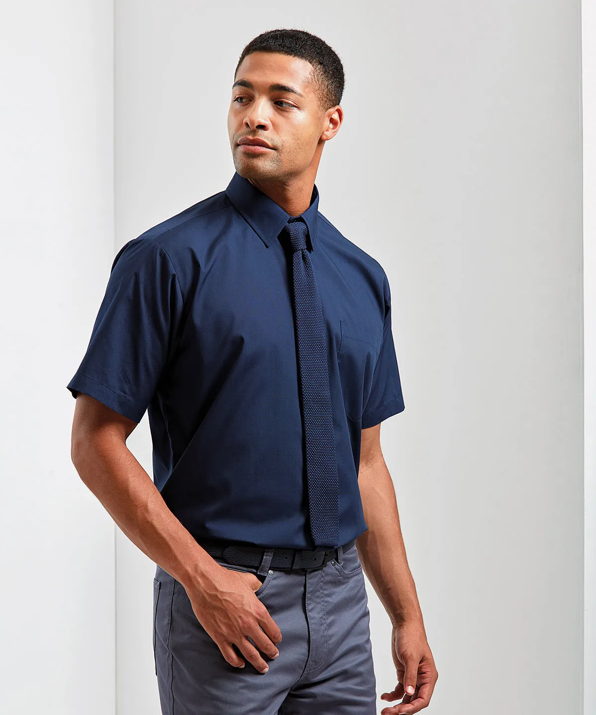 Burgundy* - Short sleeve poplin shirt