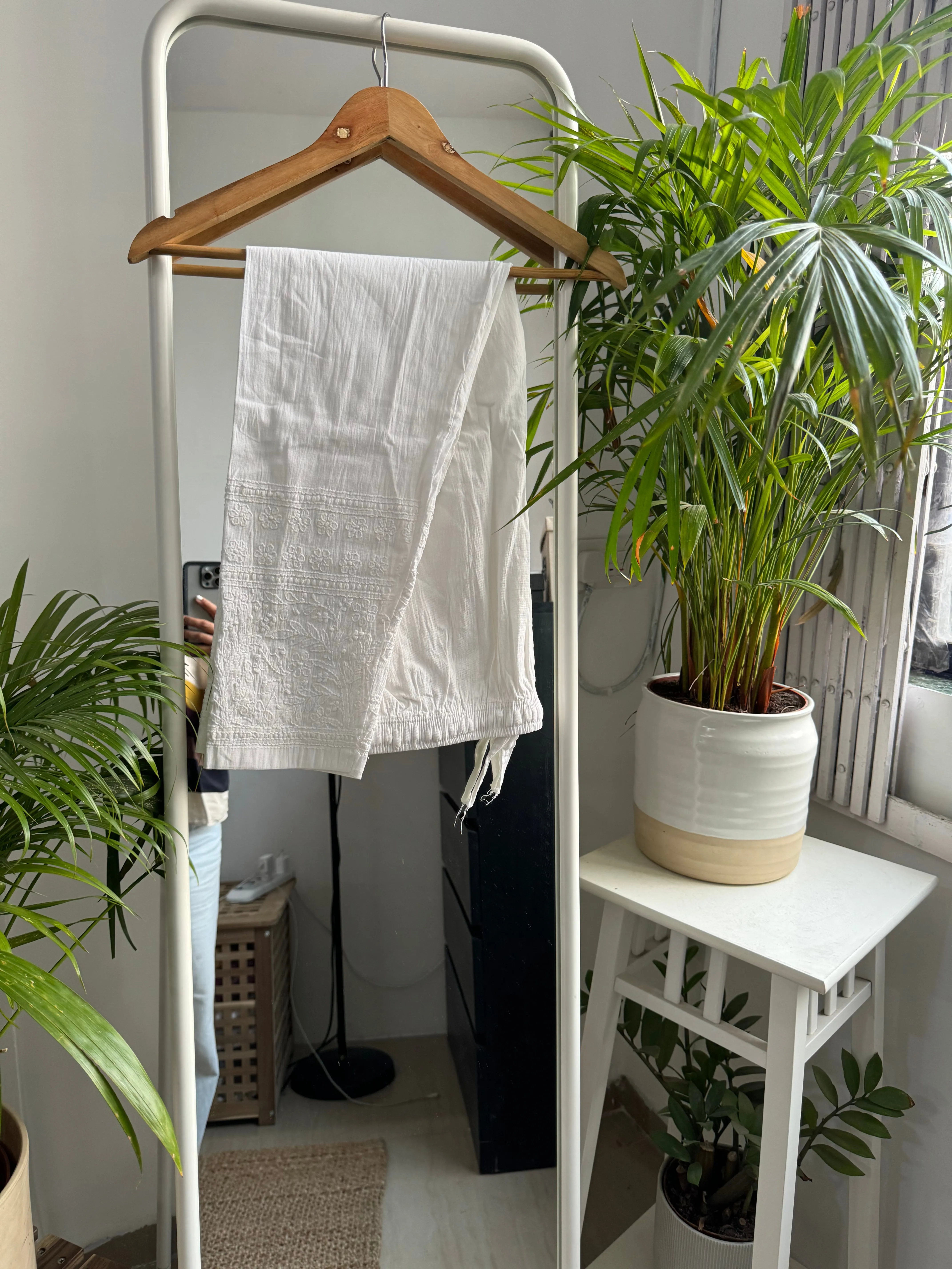 Chikankari Pants  - White