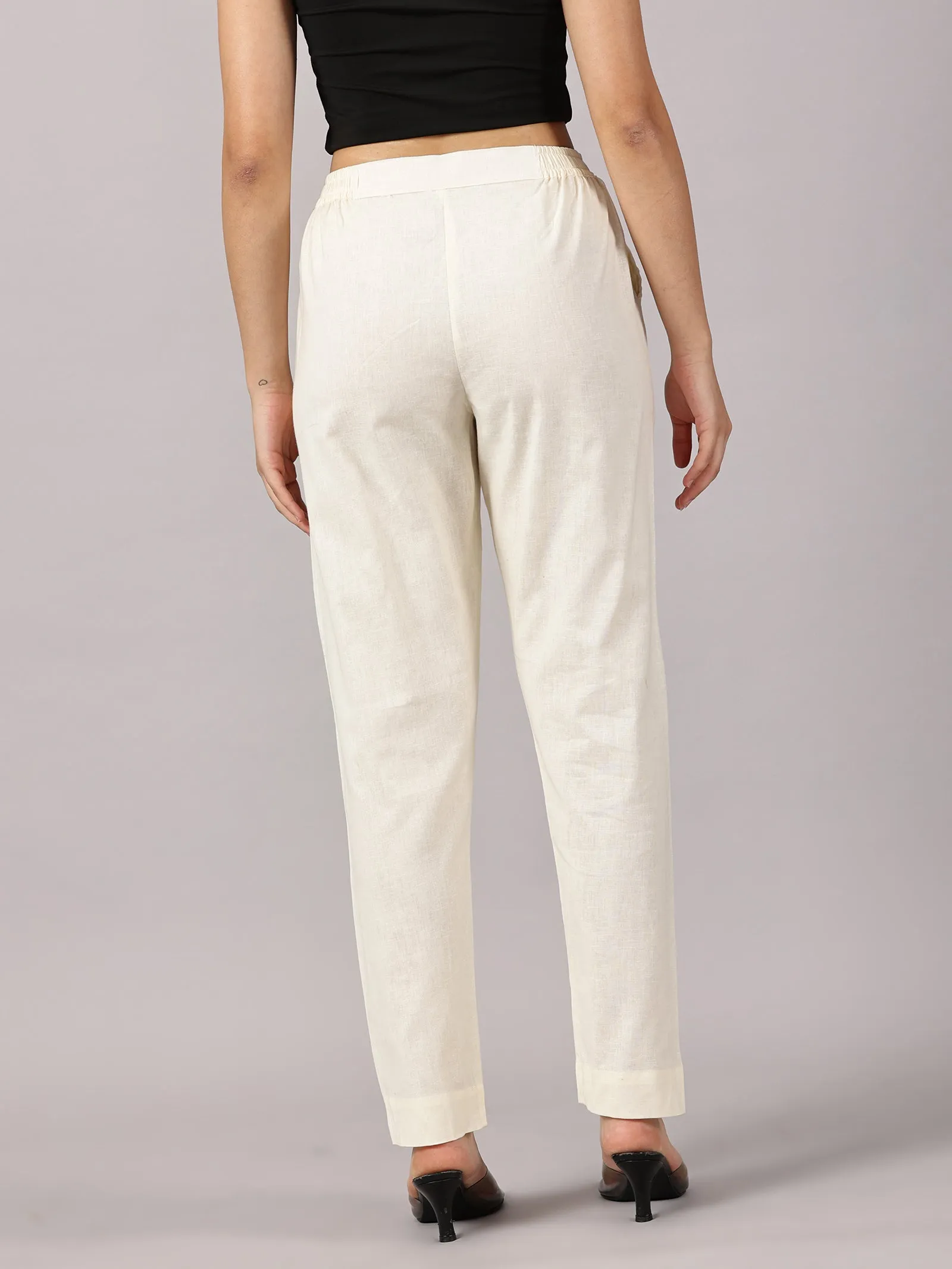 Cream Comfy Cotton Pants
