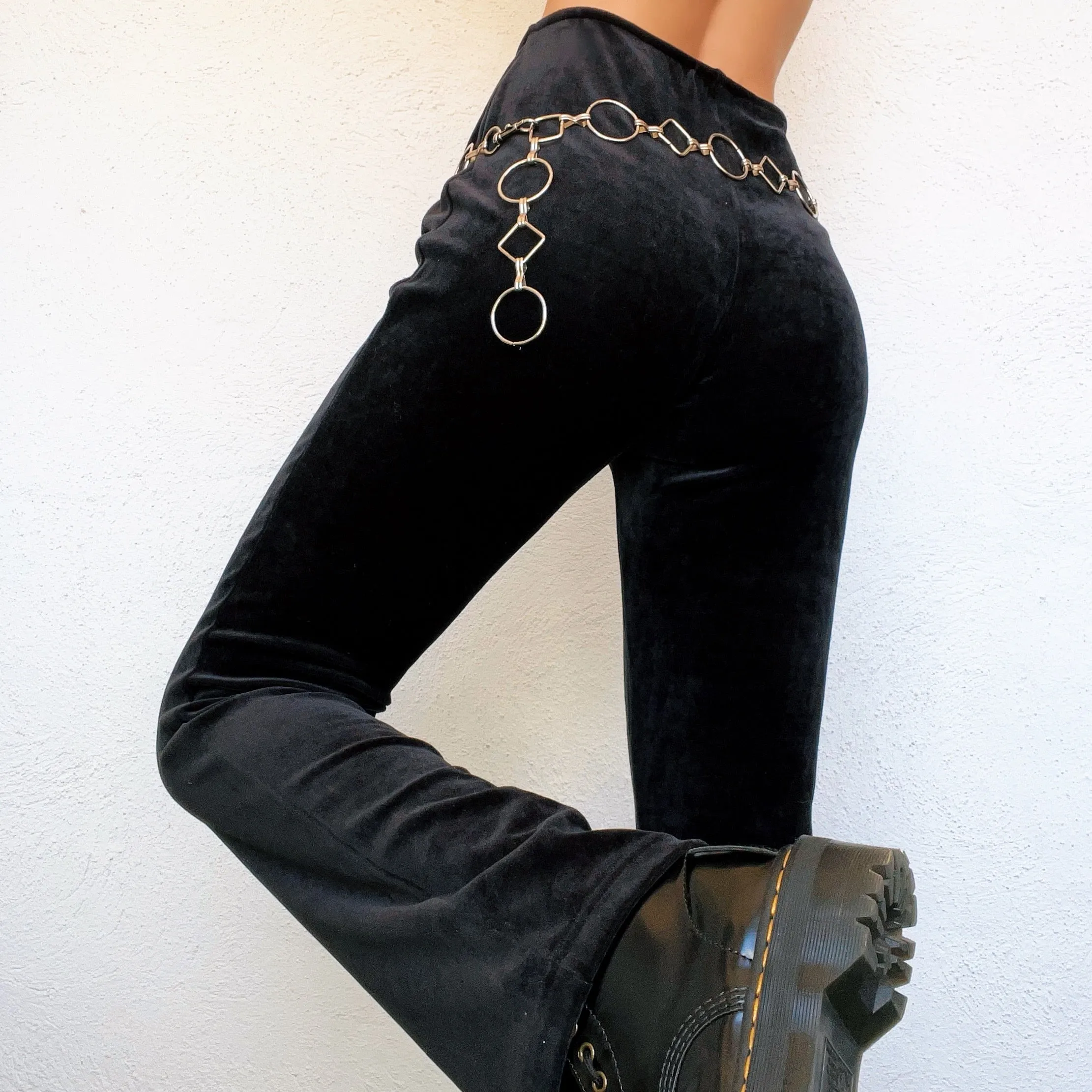 Early 2000s Stretchy Black Velvet Pants