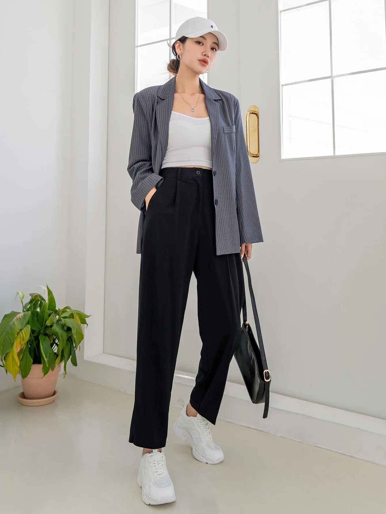 Elegant Plain Natural Cropped Women Pants
