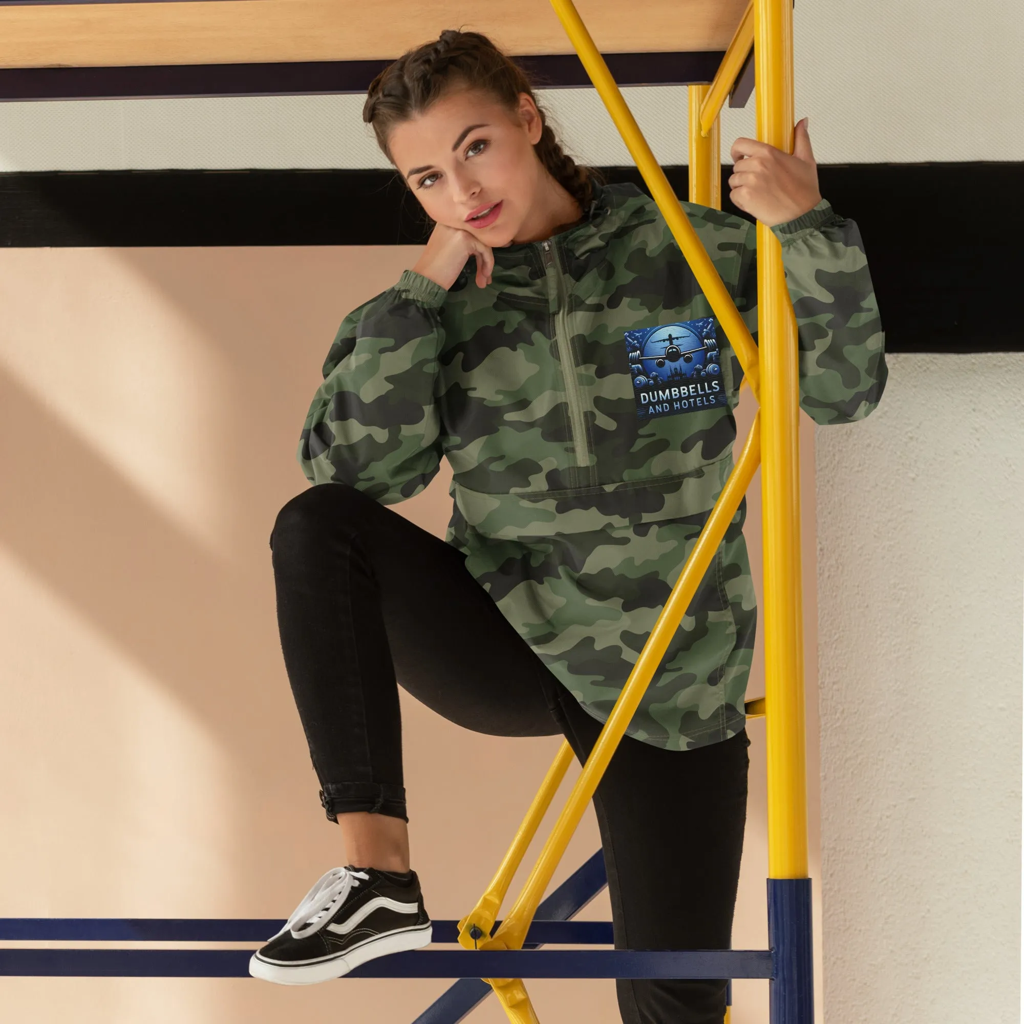 Embroidered Champion Packable Jacket by Dumbbells and Hotels
