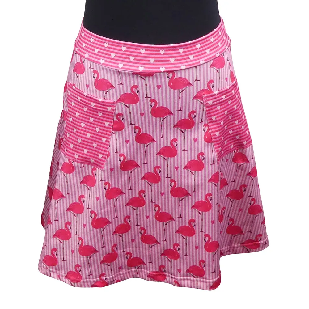 Flamingo Love Short Skirt With Pocket