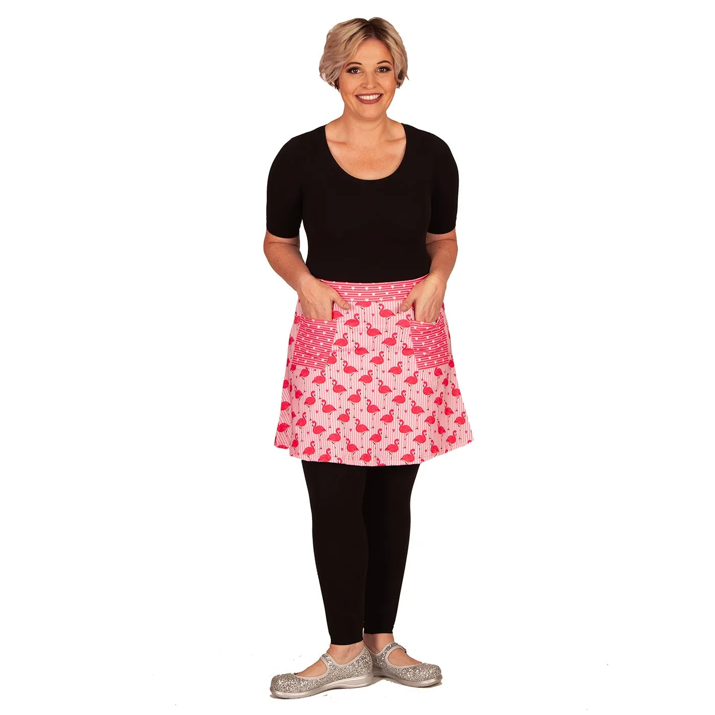 Flamingo Love Short Skirt With Pocket