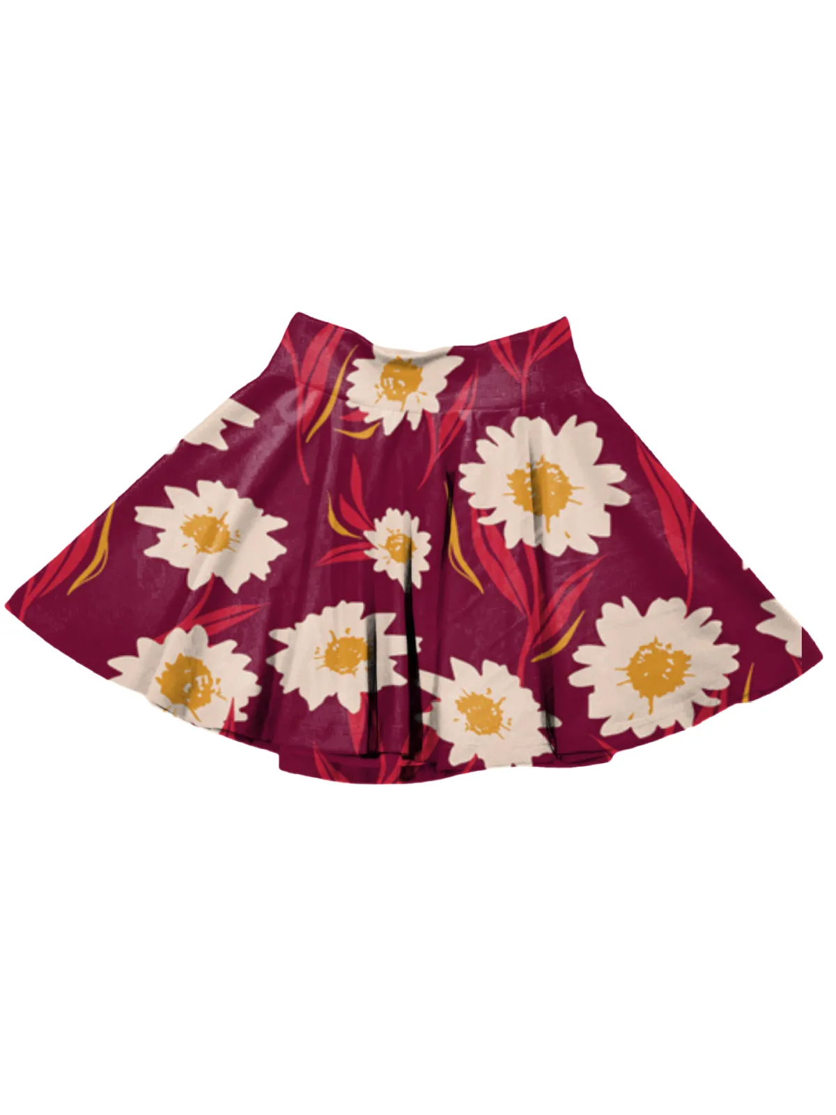 Girls Fall Skirt in Cherry Daisies