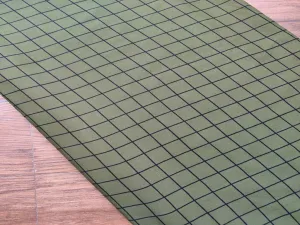 Green Black Checks Printed Poly Crepe Fabric