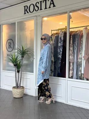 Kebaya Rani Lace Kebaya Top in Light Blue (NEW!)