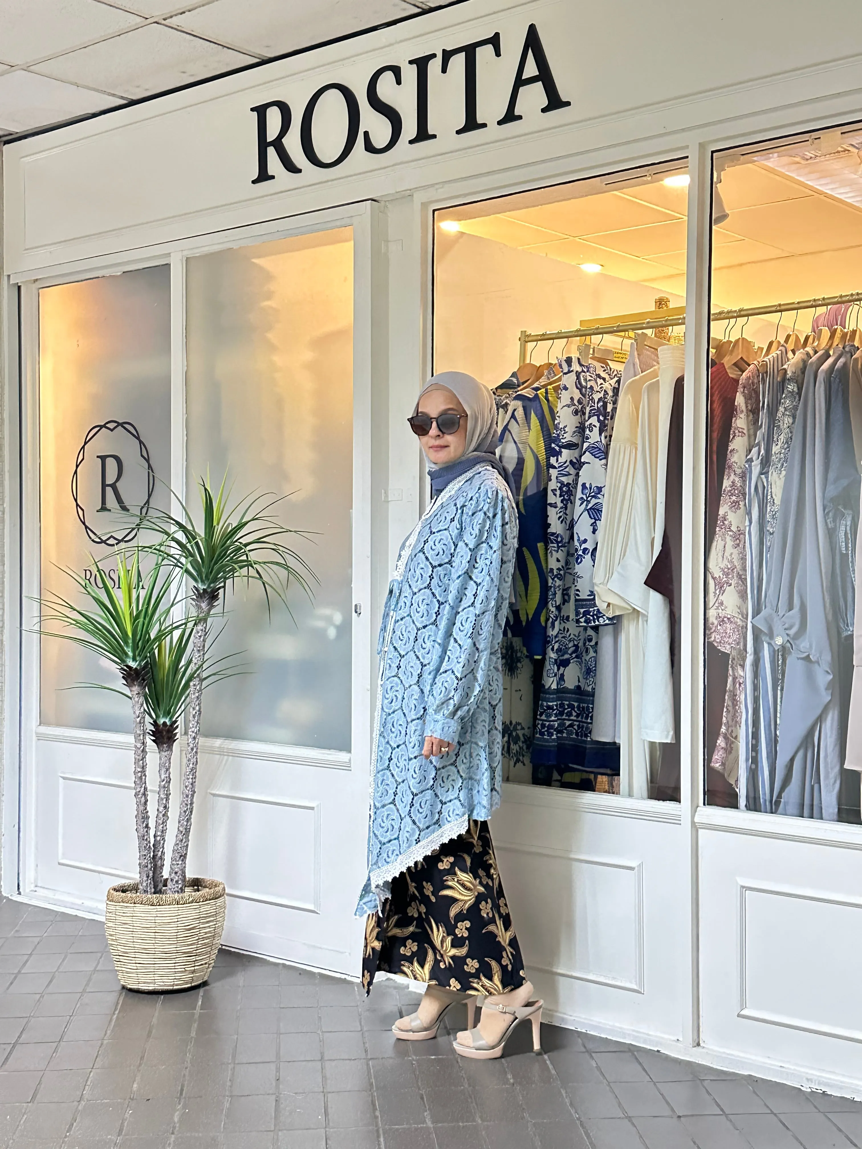Kebaya Rani Lace Kebaya Top in Light Blue (NEW!)