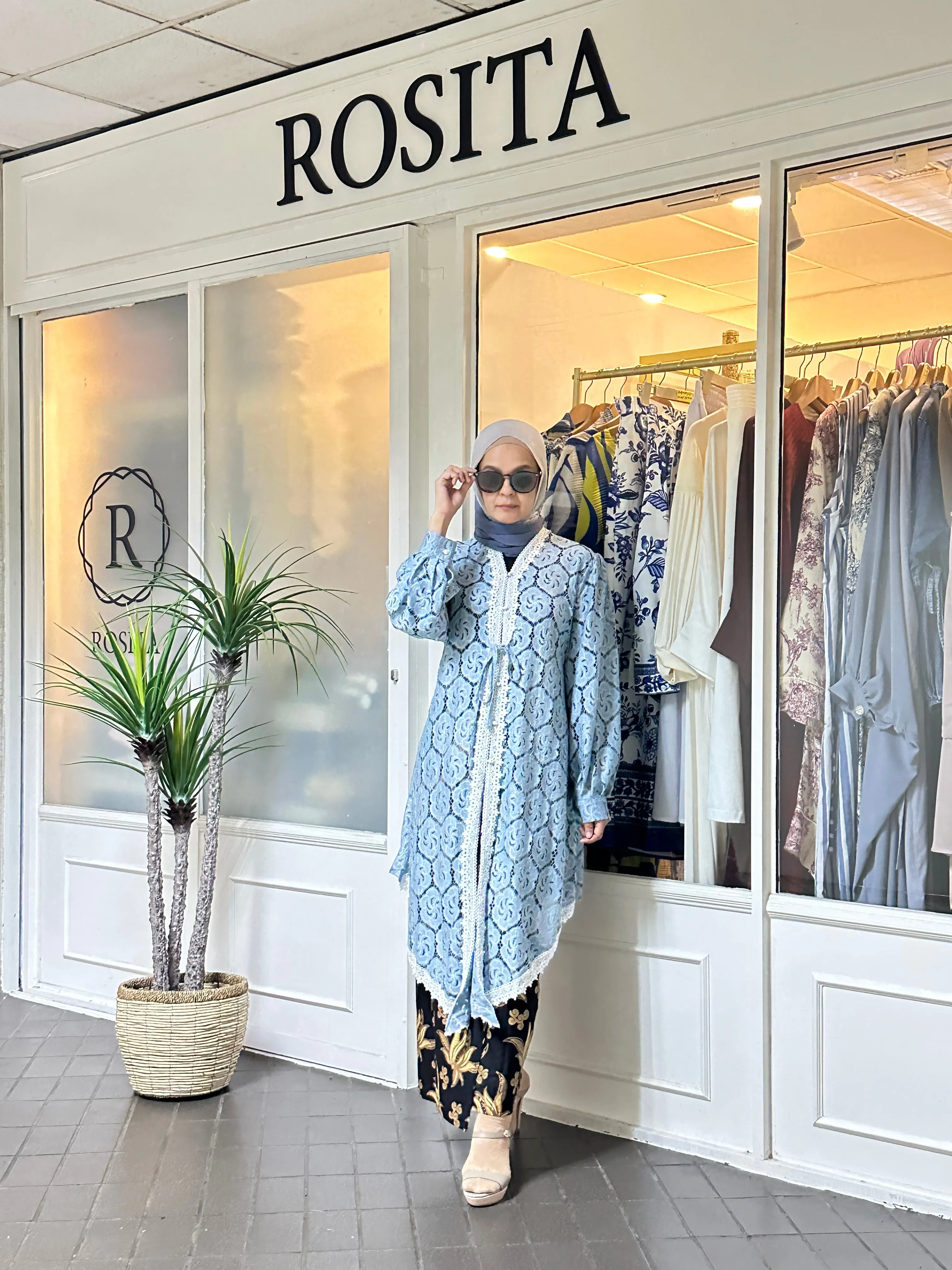 Kebaya Rani Lace Kebaya Top in Light Blue (NEW!)