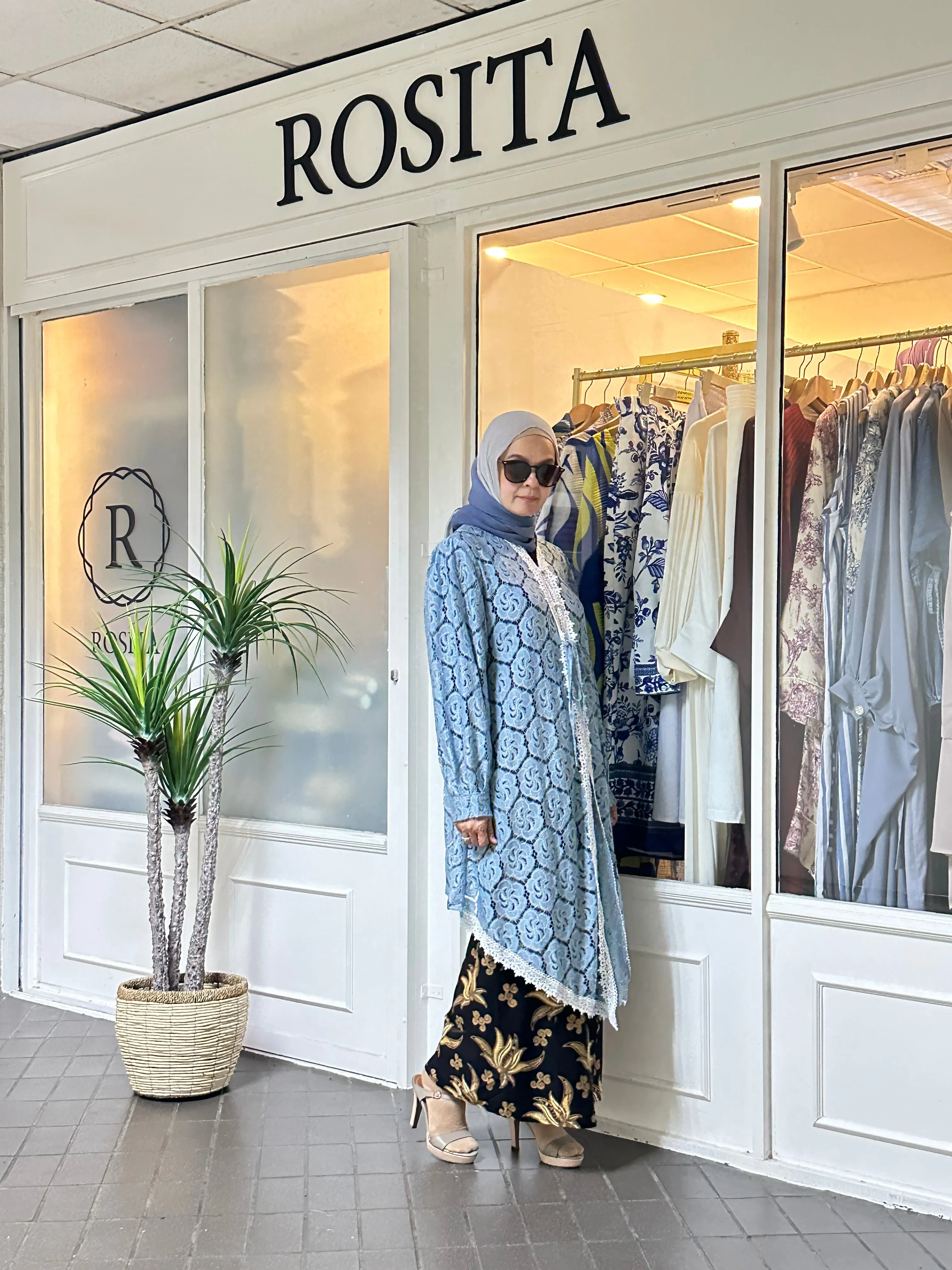 Kebaya Rani Lace Kebaya Top in Light Blue (NEW!)