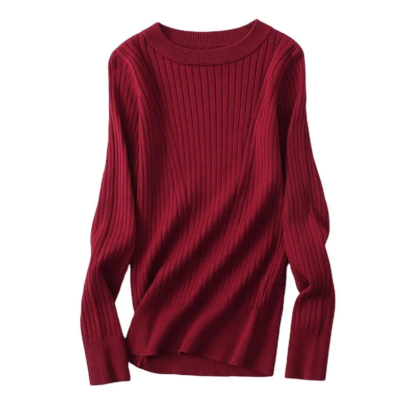 Korean Women Sweater Thick Warm Long Sleeved Knitted Pullover