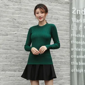 Korean Women Sweater Thick Warm Long Sleeved Knitted Pullover