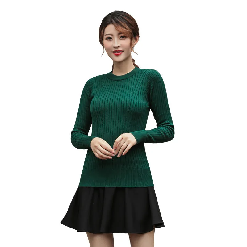Korean Women Sweater Thick Warm Long Sleeved Knitted Pullover