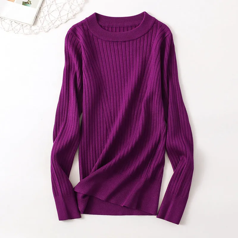Korean Women Sweater Thick Warm Long Sleeved Knitted Pullover