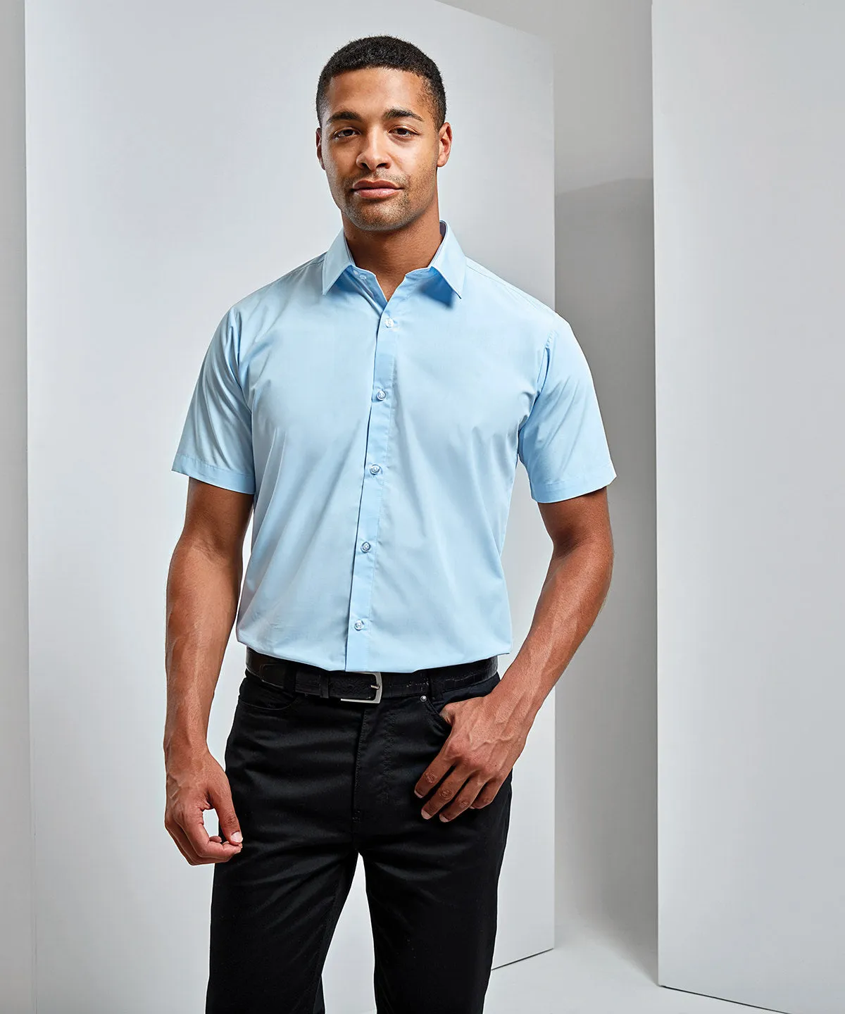 Light Blue - Supreme poplin short sleeve shirt