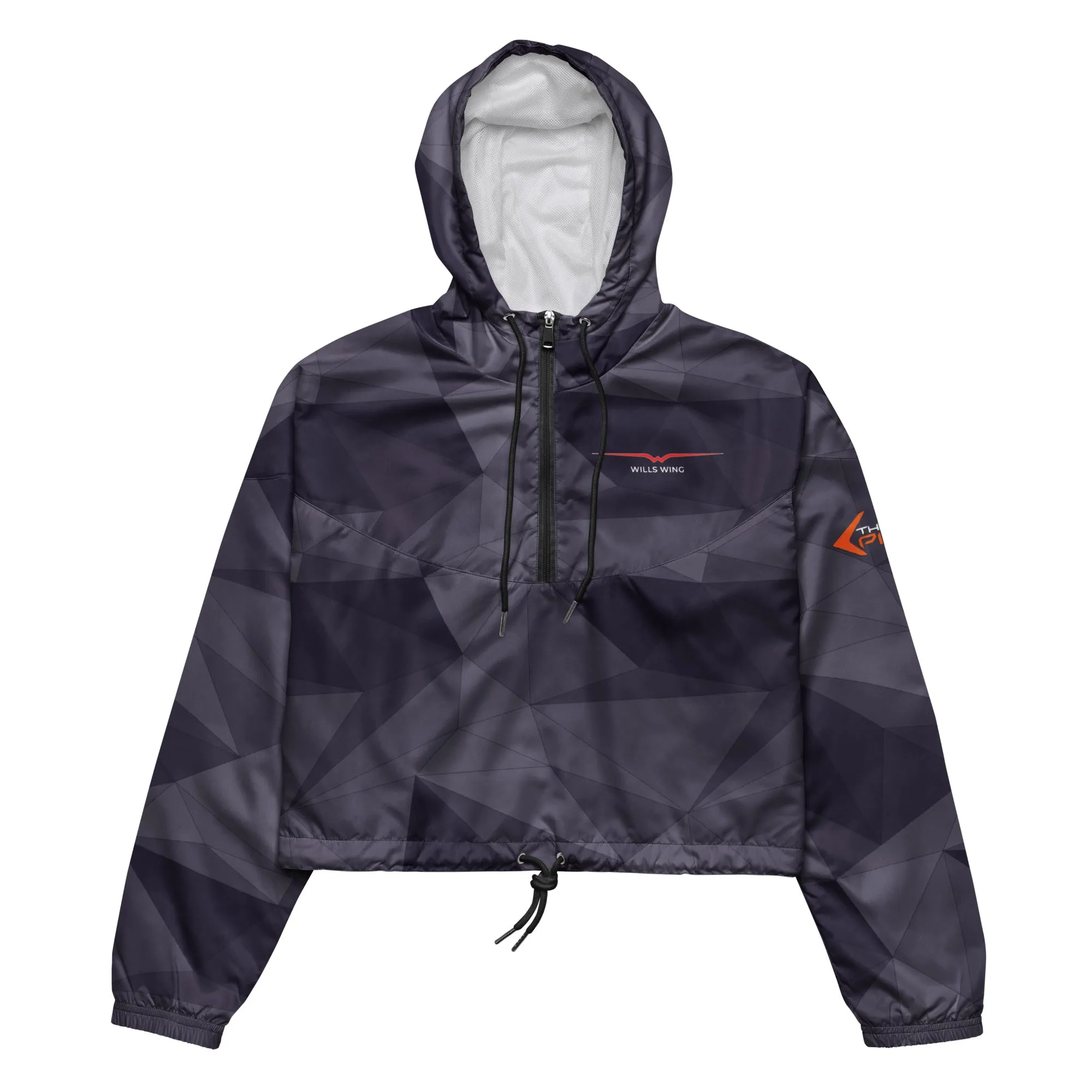 Mauve Low Poly Pattern | Wills Wing Women’s Cropped Windbreaker