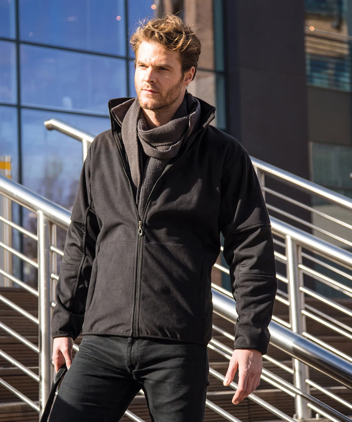 Navy - Osaka combed pile softshell jacket