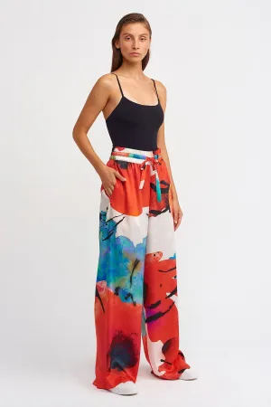 Nu Printed Wide Leg Trousers Multi Color