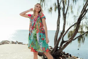 One Summer Nicola Cap Sleeve Dress Multi 10