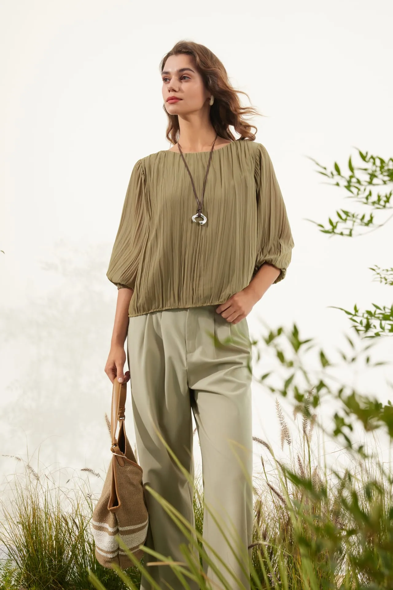 Relaxed Straight Leg Casual Pants