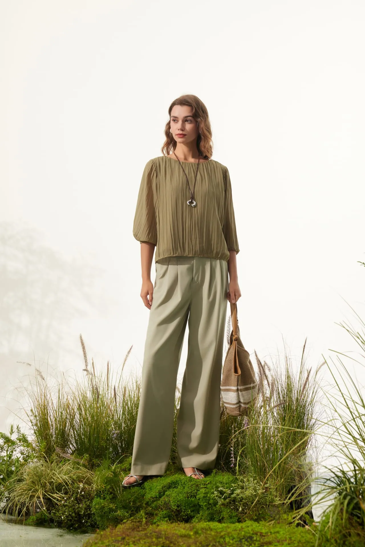 Relaxed Straight Leg Casual Pants