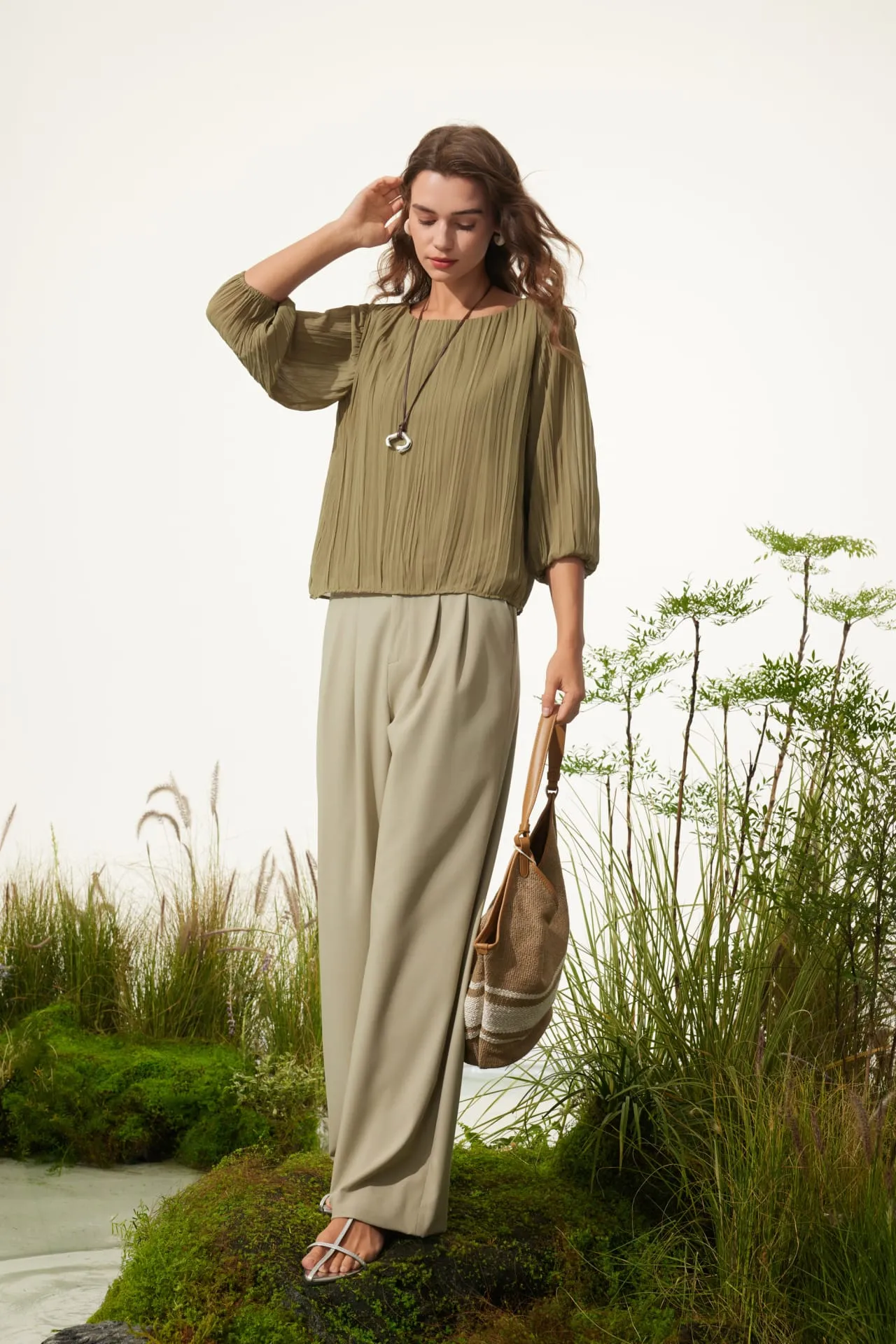 Relaxed Straight Leg Casual Pants