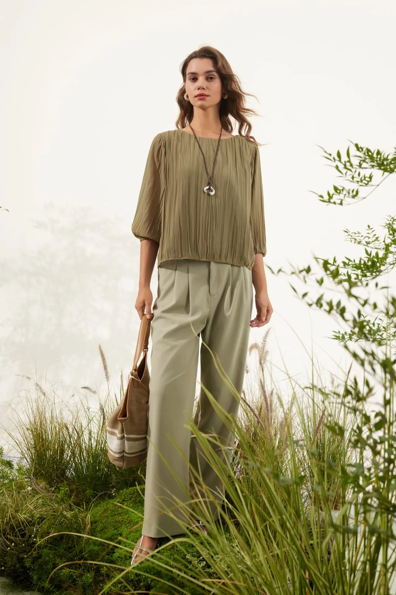 Relaxed Straight Leg Casual Pants