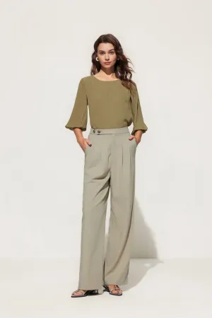 Relaxed Straight Leg Casual Pants