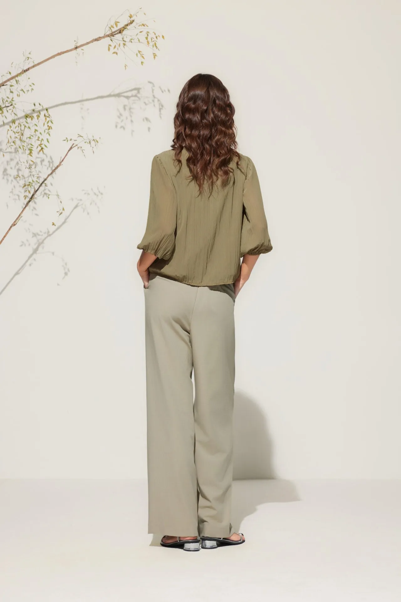 Relaxed Straight Leg Casual Pants