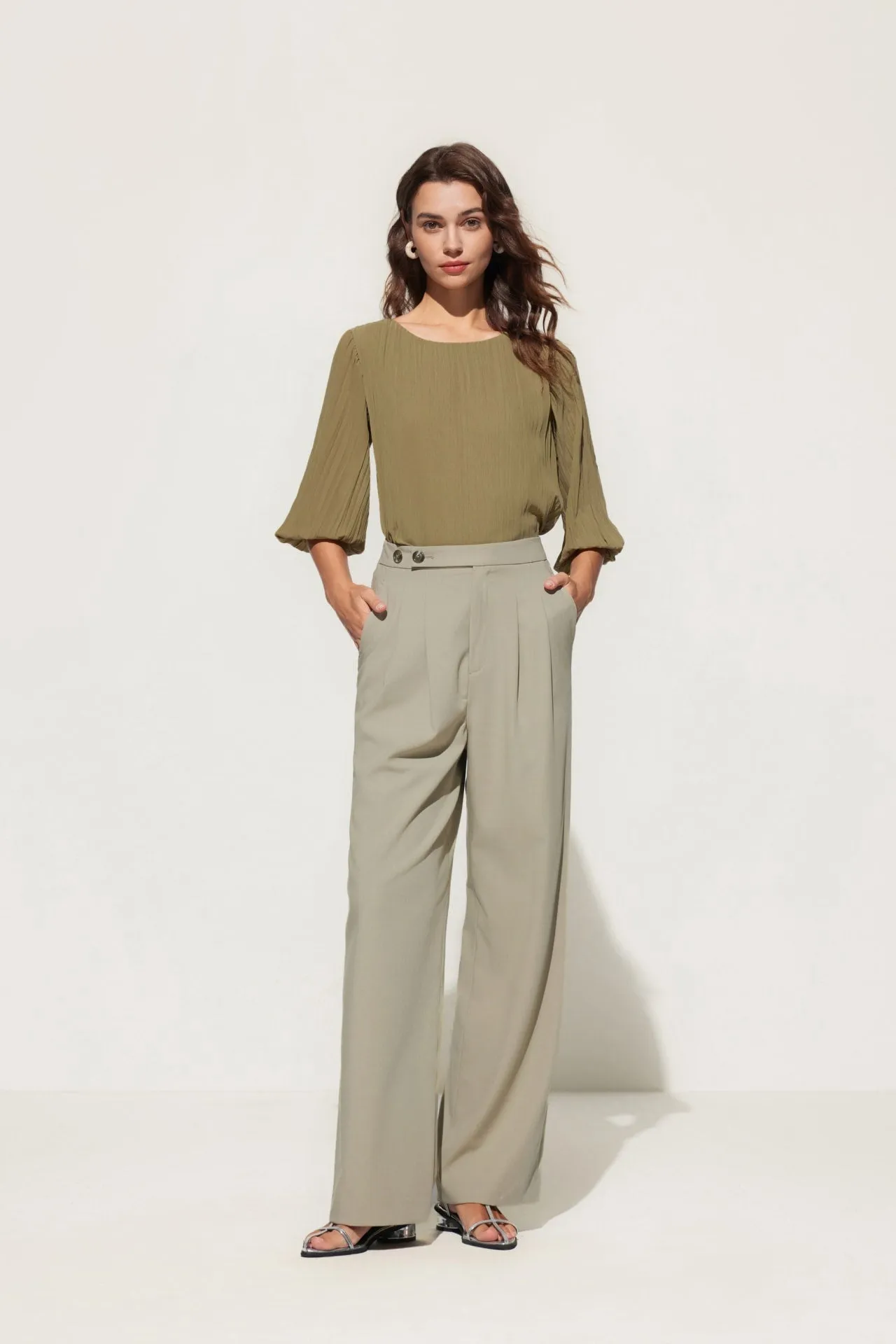 Relaxed Straight Leg Casual Pants