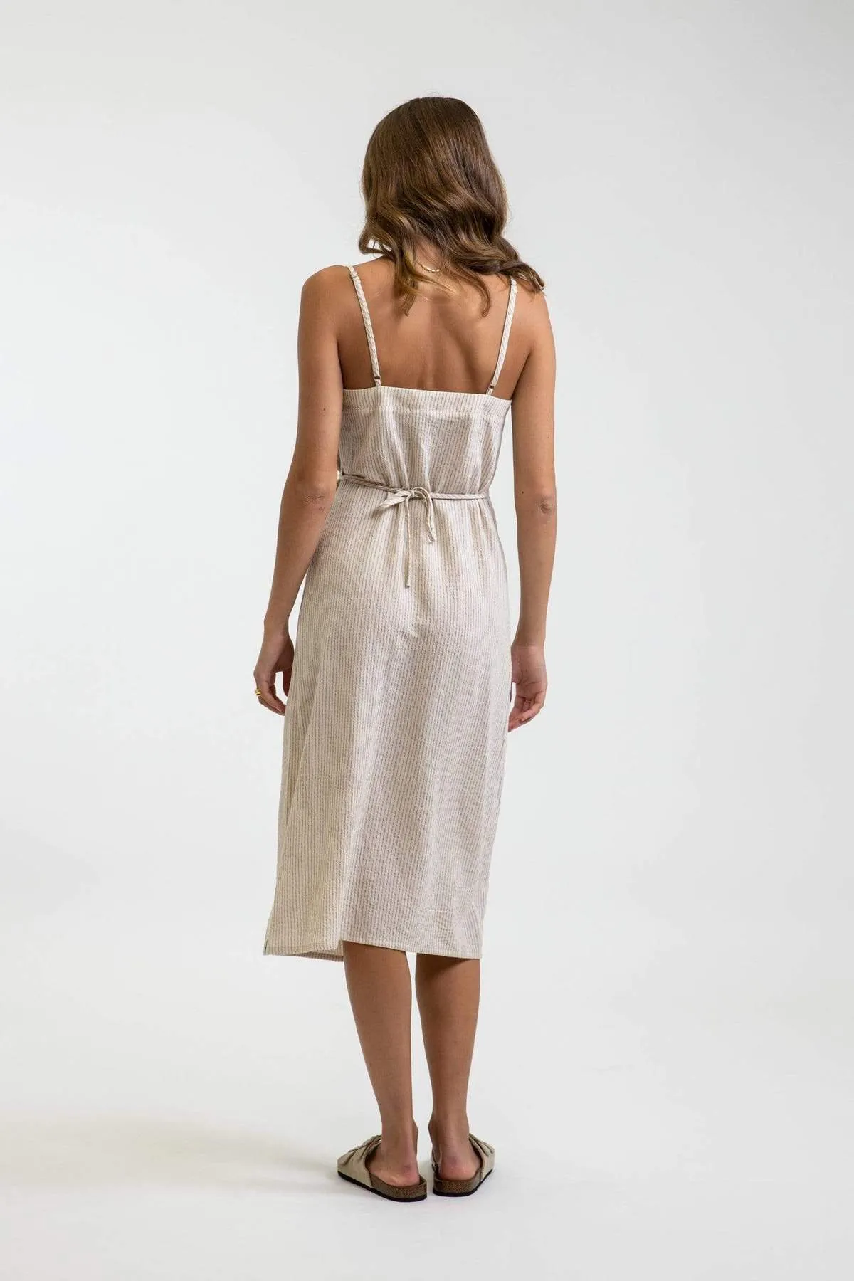RHYTHM EVE WRAP SLIP DRESS - NATURAL