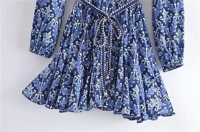 Sabrina Printed Ruffle Dress