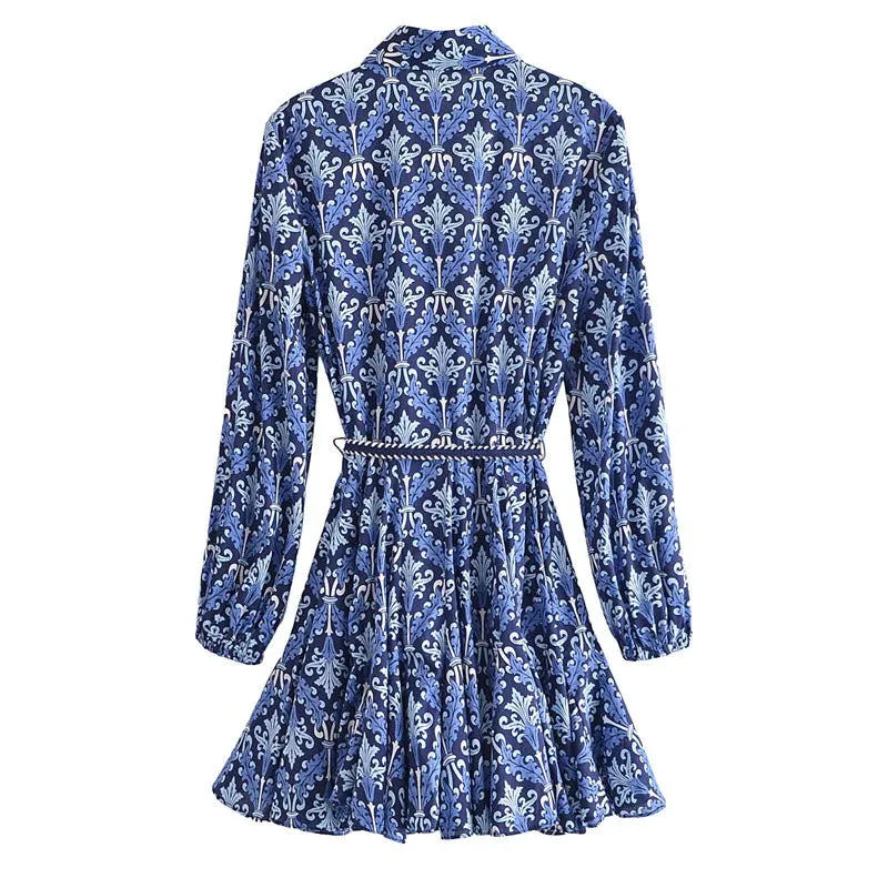 Sabrina Printed Ruffle Dress