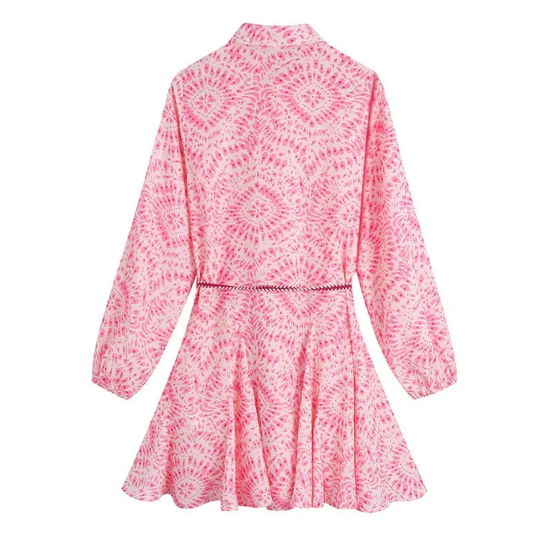 Sabrina Printed Ruffle Dress