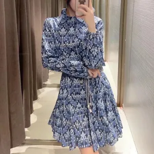 Sabrina Printed Ruffle Dress