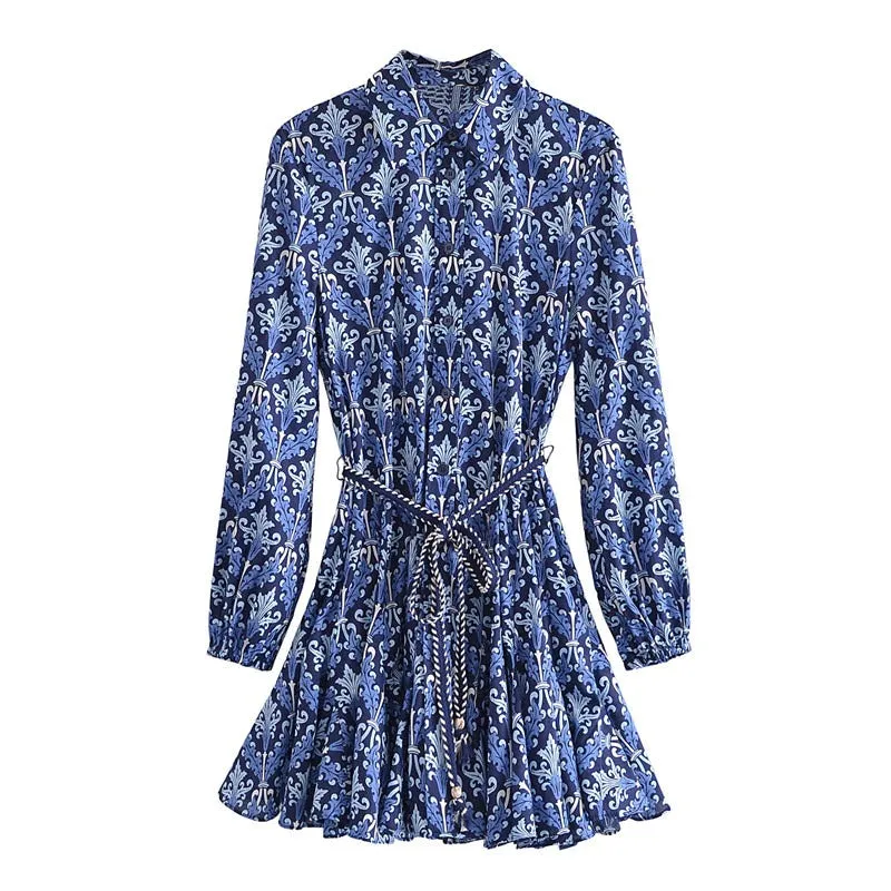 Sabrina Printed Ruffle Dress