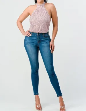 Sequin Mock Neck Bodysuit